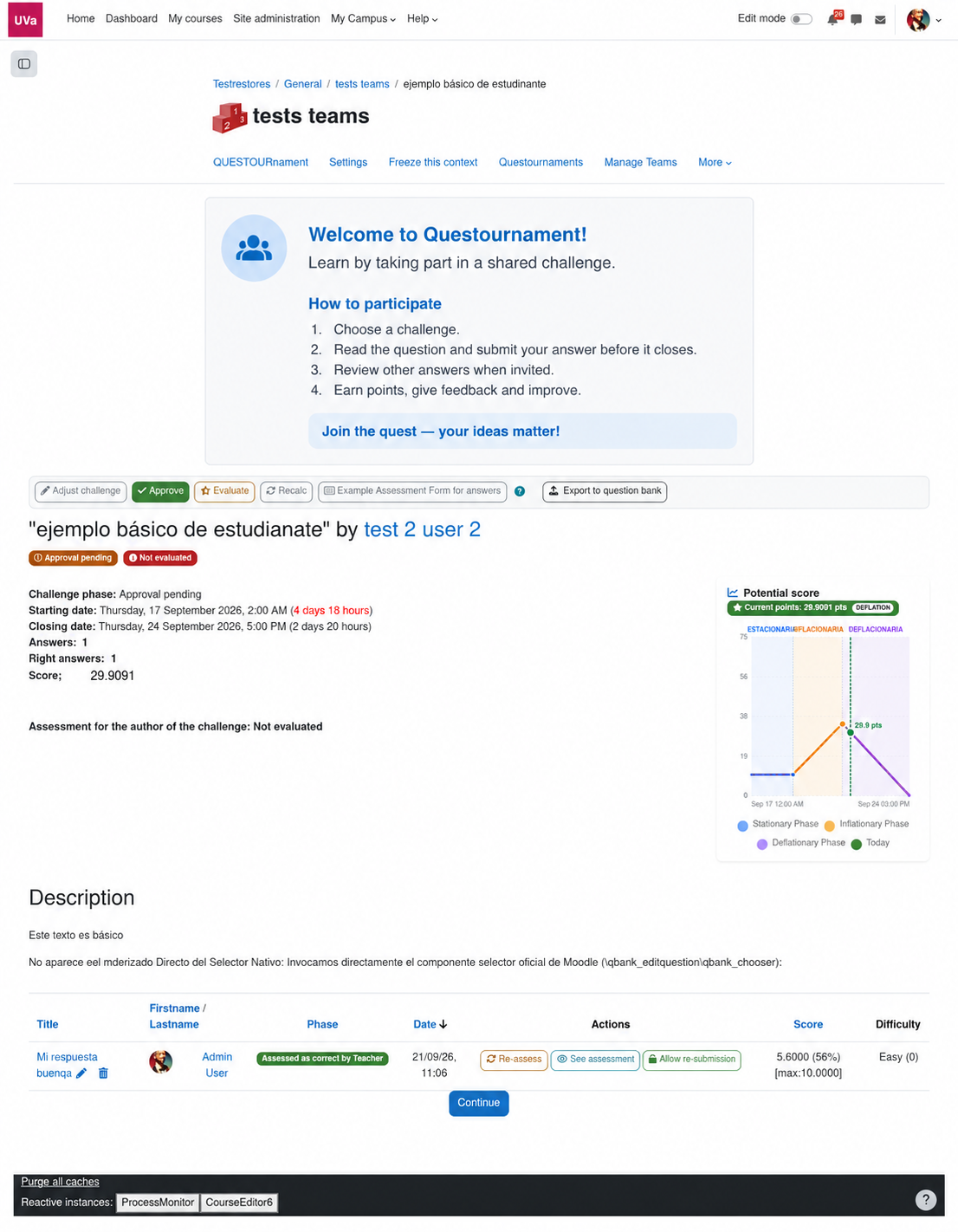 Questournament challenge in Moodle